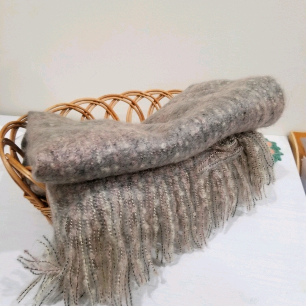 New Soft grey and blush pink scarf